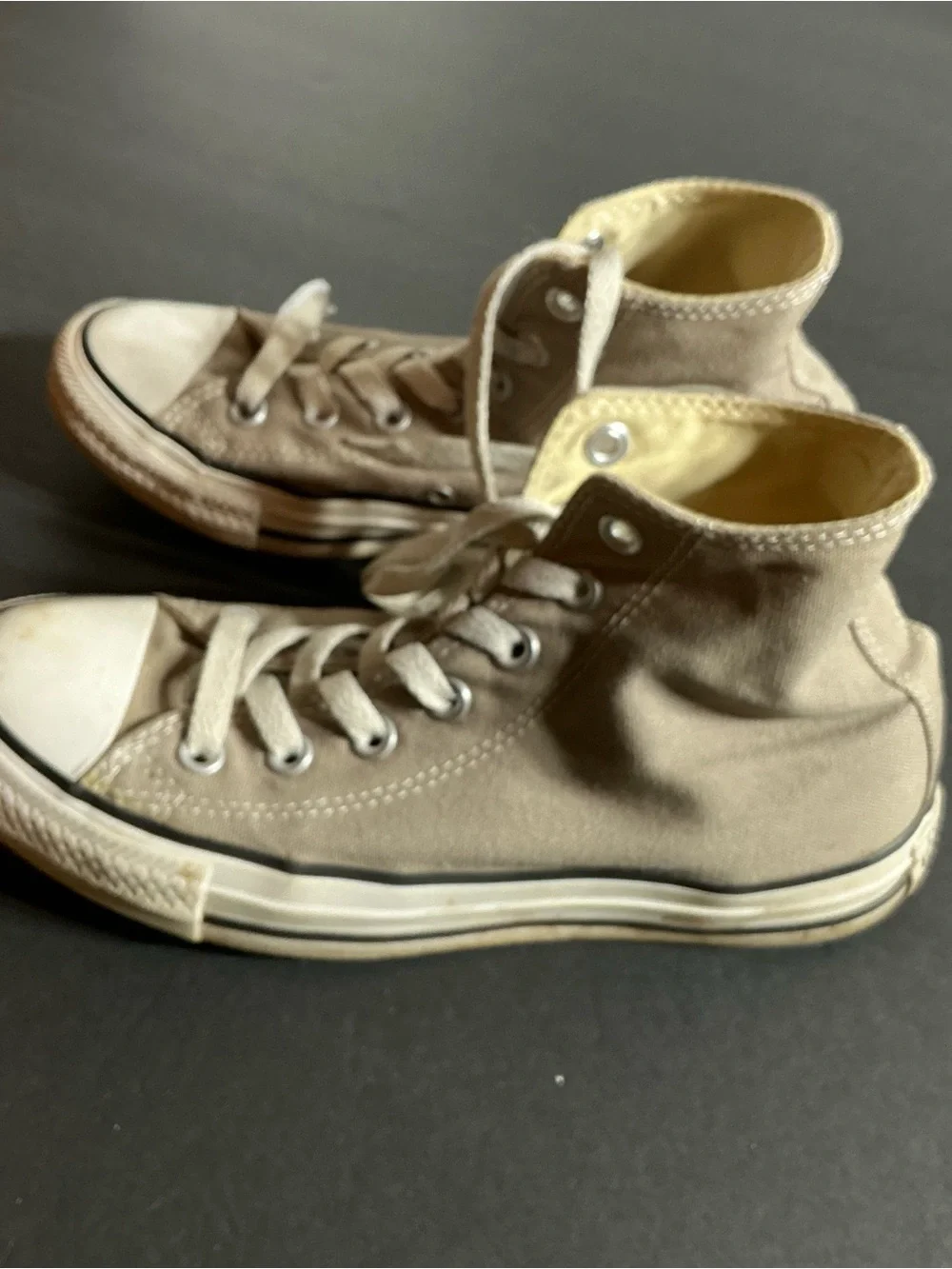 Converse Kids' High-Top Sneakers in Taupe Canvas